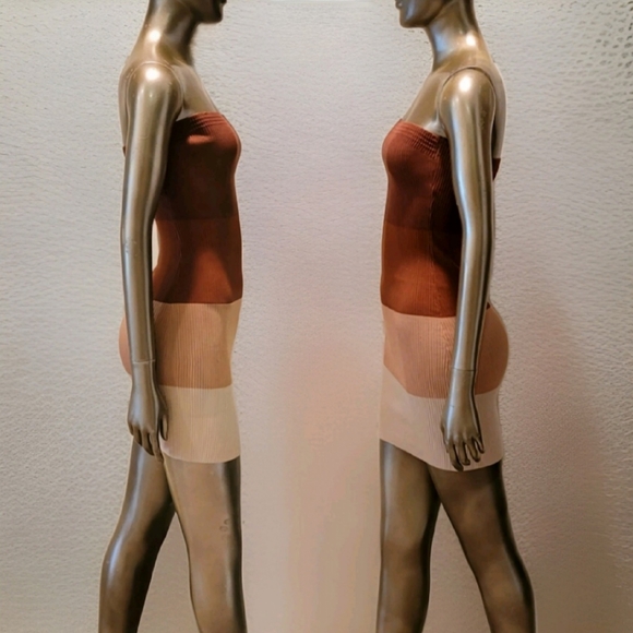 NWT Rib Knit Colorblock Gradient Bodycon Tube Mini Dress Sz M - Picture 3 of 11